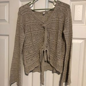 Vici Crochet crop long sleeve
